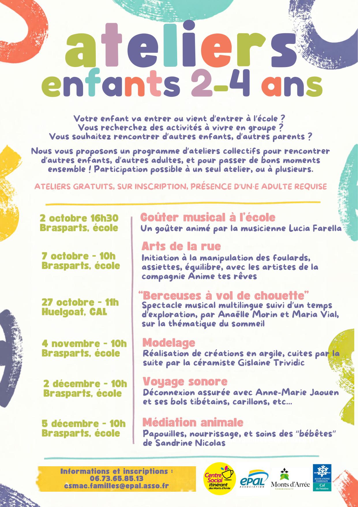 Ateliers enfants 2-4 ans