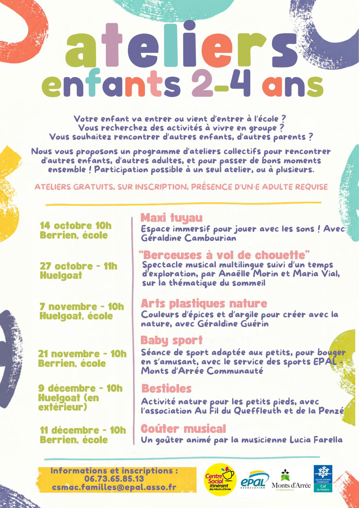Ateliers enfants 2-4 ans